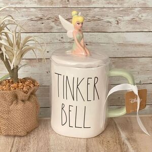 NWT Gorgeous 3D Rae Dunn Disney Mug White Ceramic Tinkerbell Tinker Bell
